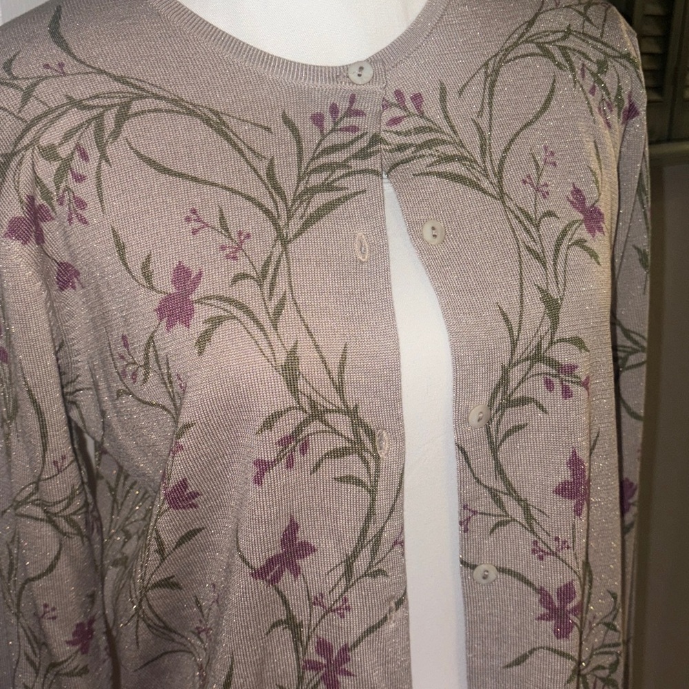 NWT Silk Club Vintage Silk Floral Cardigan - Picture 12 of 12